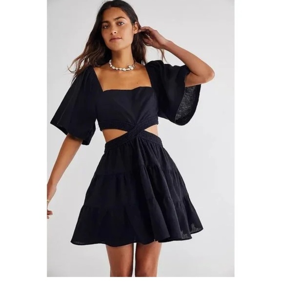 Elegant Black Cutout Dress - Picture 1 of 9